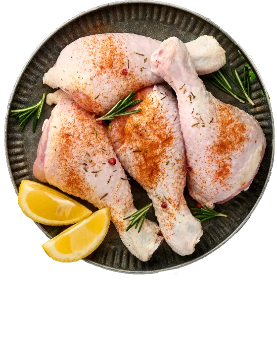 tasty looking seasoned raw chicken on a decorative plate