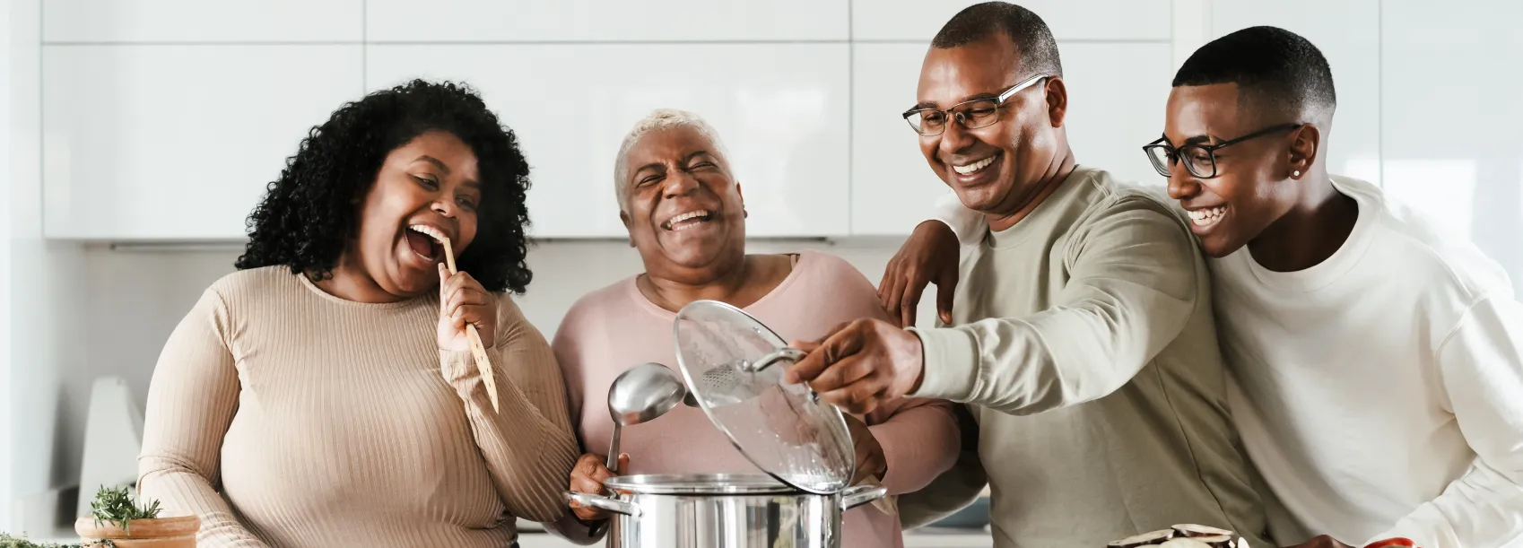 African family in the kitchen